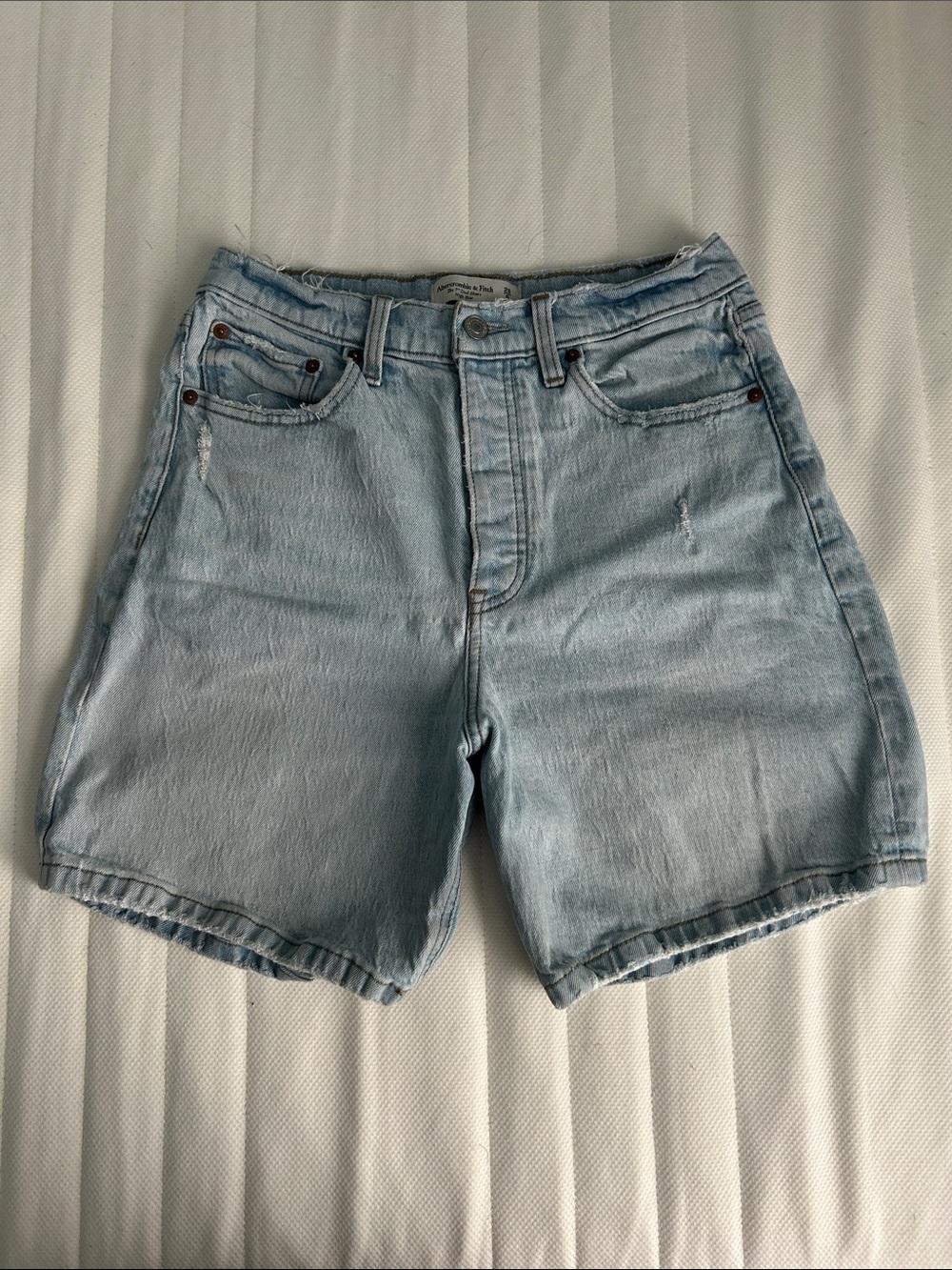 High-Waist Light Blue Denim Women's Shorts